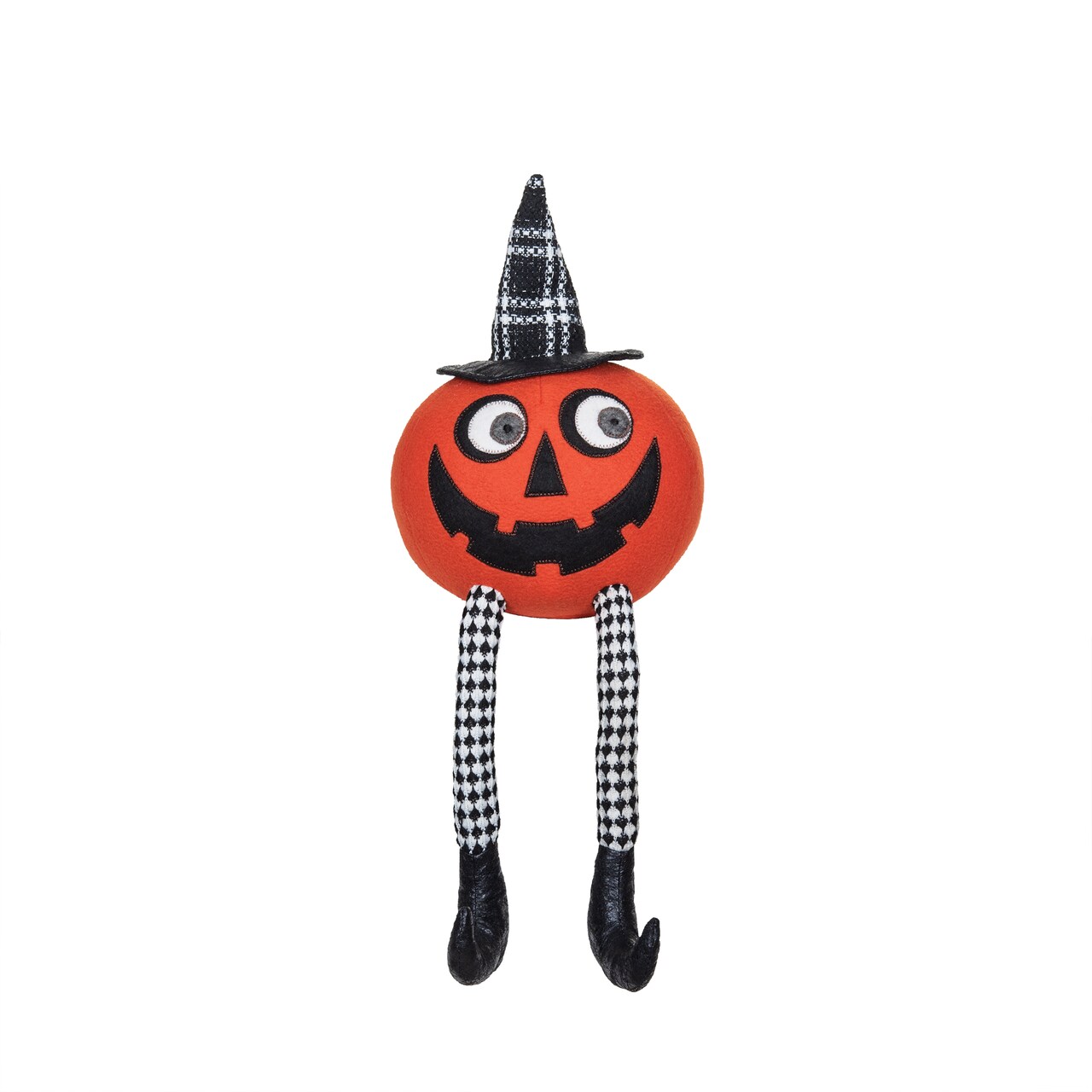 Witch Hat Jack O' Lantern Face Dangle Legs Halloween Decorative Figurine 7" x 19"